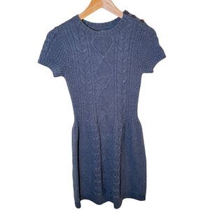 Rubbish SZ S Cable Knit Cotton Blend Fit and Flare Mini Sweater Dress Coquette